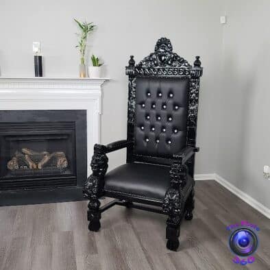 70″ Grand Throne Chair Black/Black